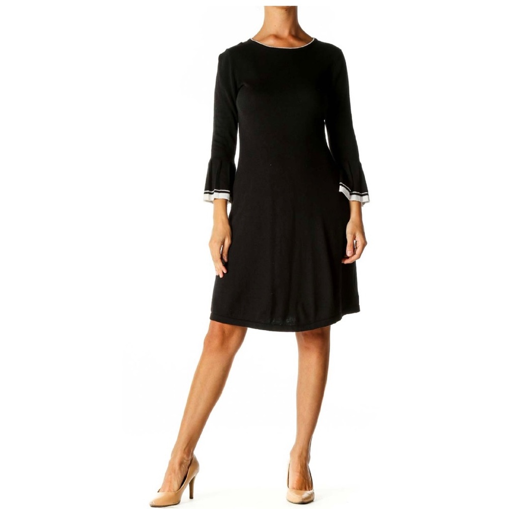 Adrienne Vittadini Merino Wool Bell Sleeve Sweater Dress Small